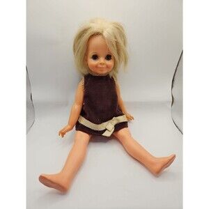 Vintage 1969 IDeal Crissy Velvet Growing Hair 16 In Play Doll Retro Blonde Hair